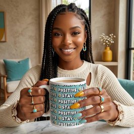 Taza De Café Gigante Mantente Positivo