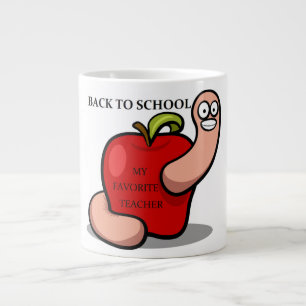 TAZA DE CAFÉ GIGANTE MANZANA "DE VUELTA AL COLEGIO"