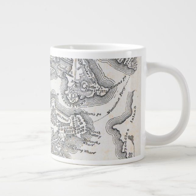 Taza De Café Gigante Mapa antiguo de Boston el | 1775-1776 (Derecha)