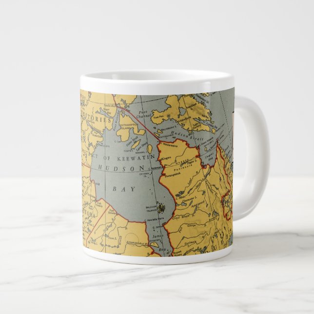 Taza De Café Gigante Mapa antiguo de Canadá (Derecha)