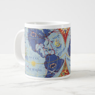 Taza De Café Gigante Mapa de Air France del mundo