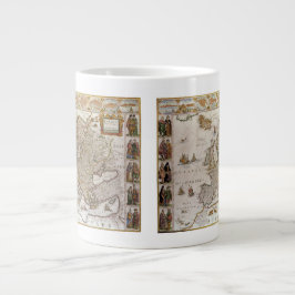 Taza De Café Gigante Mapa de Antigüedades de Europa por Willem Jansz Bl