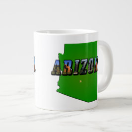 Taza De Café Gigante Mapa de Arizona y texto de imagen