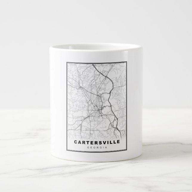 Taza De Café Gigante Mapa de Cartersville (Frente)