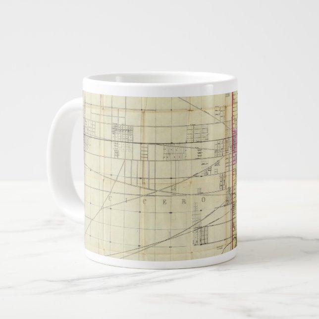 Taza De Café Gigante Mapa de Chicago (Izquierda)