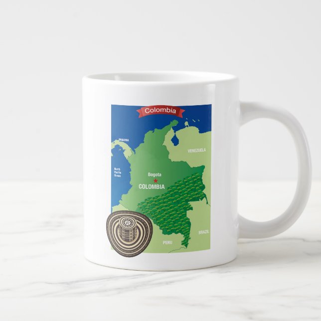 Taza De Café Gigante Mapa de Colombia (Derecha)