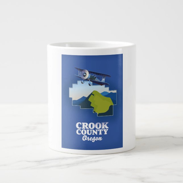 Taza De Café Gigante Mapa de Crook County Oregon (Frente)