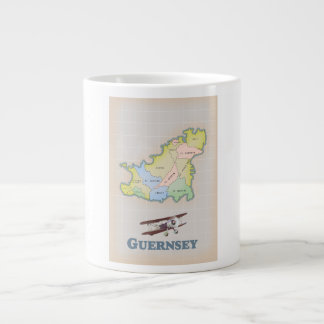 Taza De Café Gigante Mapa de época de Guernsey