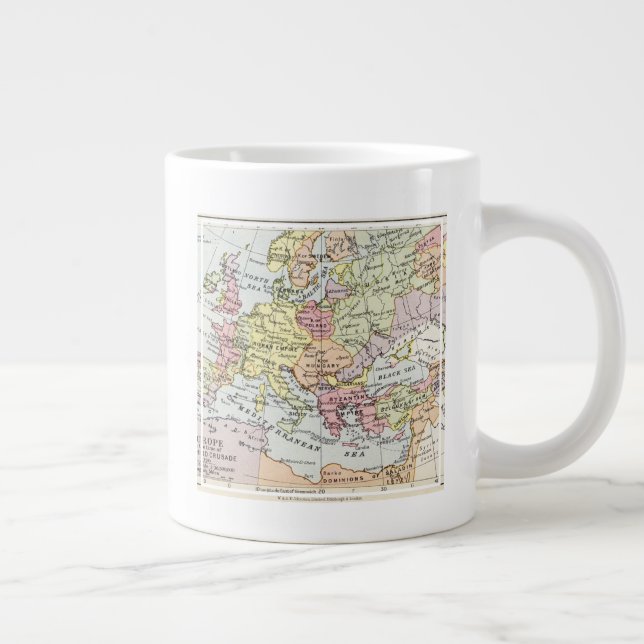 Taza De Café Gigante Mapa de Europa el | la tercera cruzada (Derecha)