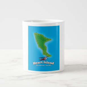Taza De Café Gigante Mapa de Hart Island Nueva York Nueva York