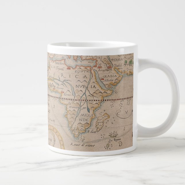 Taza De Café Gigante Mapa de la circunnavegación de Drake del globo (Derecha)