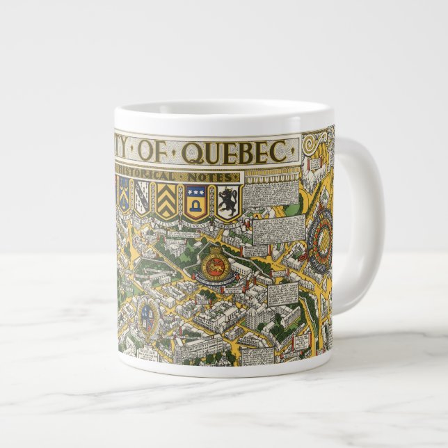 Taza De Café Gigante Mapa de la ciudad de Quebec (Derecha)