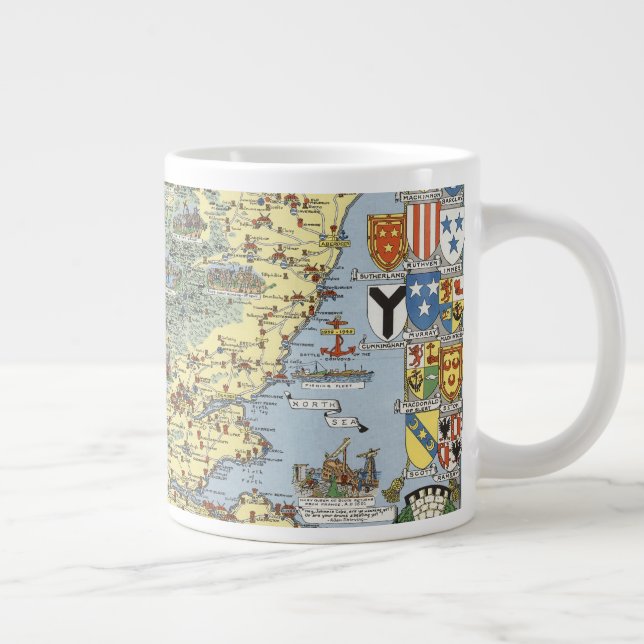 Taza De Café Gigante Mapa de la Escocia histórica (Derecha)