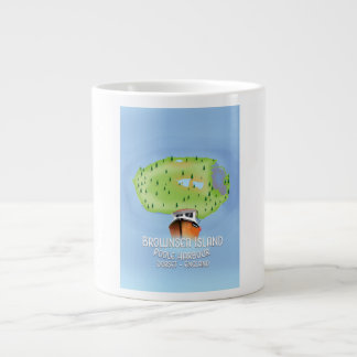 Taza De Café Gigante Mapa de la isla Brownsea, Poole, dorset, Inglaterr