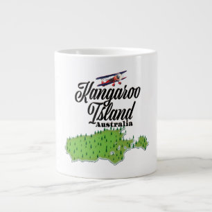 Taza De Café Gigante Mapa de la Isla Canguro Australia