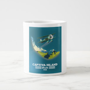 Taza De Café Gigante Mapa de la isla Captiva Florida EE. UU.