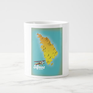 Taza De Café Gigante Mapa de la isla griega de Samos Café gigante