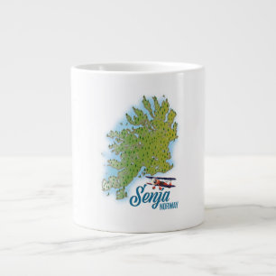 Taza De Café Gigante Mapa de la isla Senja Noway