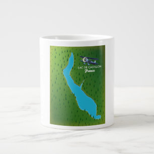 Taza De Café Gigante Mapa de Lac de Castillon France