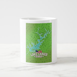 Taza De Café Gigante Mapa de Lake Lanier Georgia