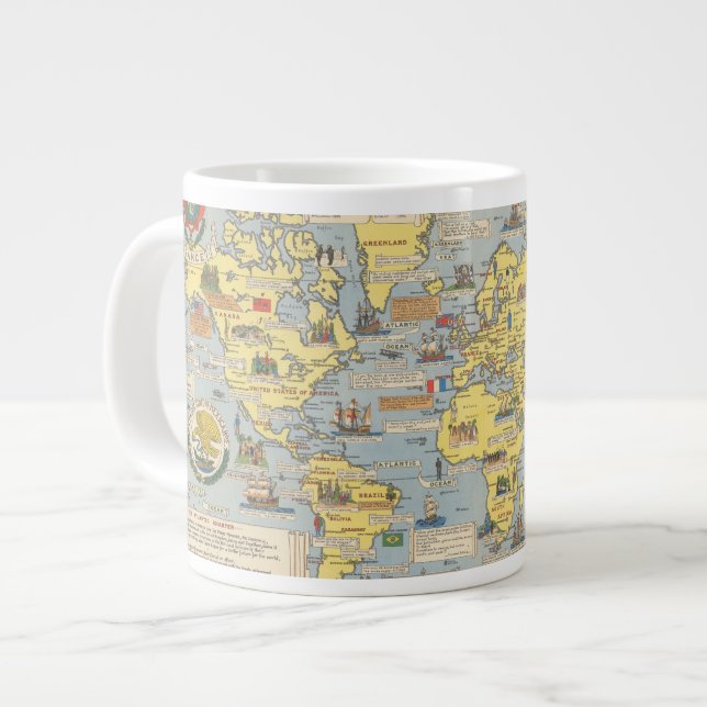 Taza De Café Gigante Mapa de las Naciones Unidas del Mundo (Izquierda)