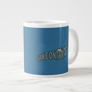 Taza De Café Gigante Mapa de letras turquesa del lago Ontario