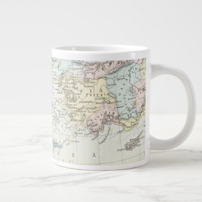 Taza De Café Gigante Mapa de los viajes misioneros del apóstol Pablo (Derecha)