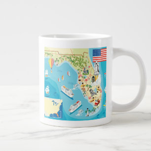 Taza De Café Gigante Mapa de niños pequeños en Florida