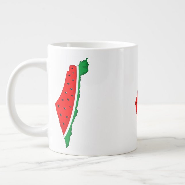 Taza De Café Gigante Mapa de Palestina sandía símbolo de la libertad (Izquierda)