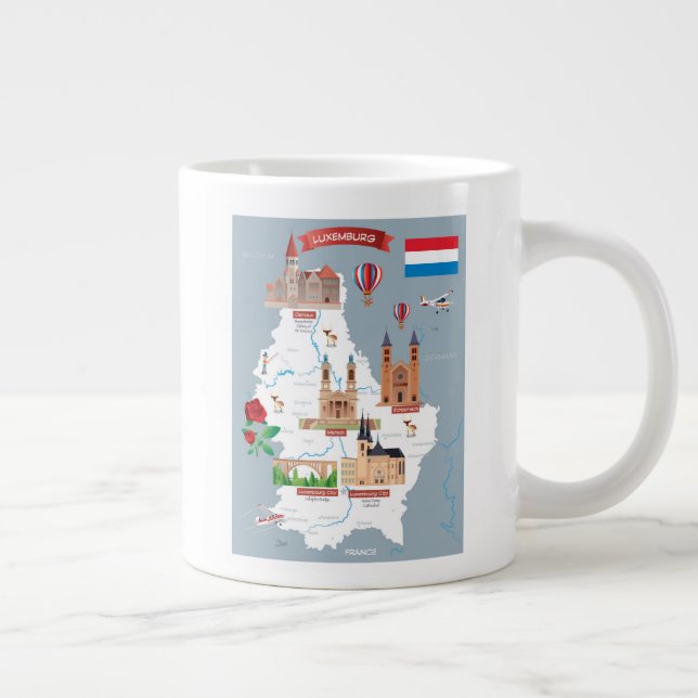 Taza De Café Gigante Mapa de Personalizados de Luxemburgo (Derecha)