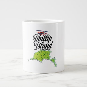 Taza De Café Gigante Mapa de Phillip Island Australia
