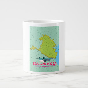 Taza De Café Gigante Mapa de Rusia de Kalmykia
