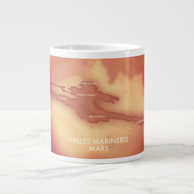 Taza De Café Gigante Mapa de Valles marineris Marte (Frente)