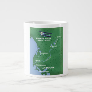 Taza De Café Gigante Mapa de viaje del río Fuerte Sinaloa, México