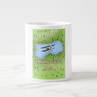 Taza De Café Gigante Mapa de viajes del Lago Sanabria España.