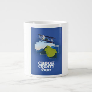 Taza De Café Gigante Mapa del Condado de Crook, Oregón