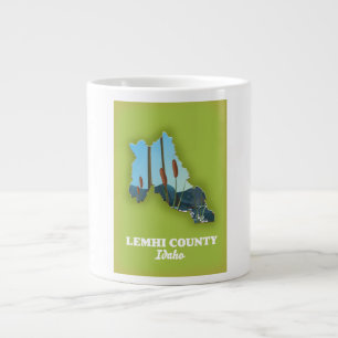 Taza De Café Gigante Mapa del condado de Lemhi, Idaho
