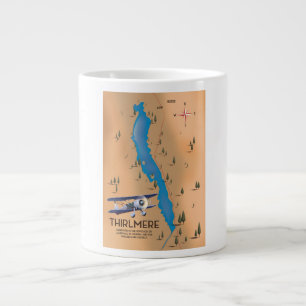Taza De Café Gigante Mapa del distrito del embalse de Thirlmere