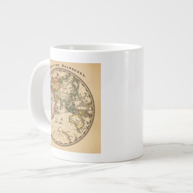 Taza De Café Gigante Mapa del hemisferio oriental grabado (Izquierda)