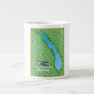 Taza De Café Gigante Mapa del lago Canyon Ferry Lake Montana