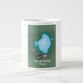 Taza De Café Gigante Mapa del lago Okeechobee Florida.