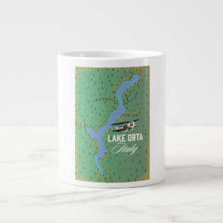 Taza De Café Gigante Mapa del lago Orta Italia