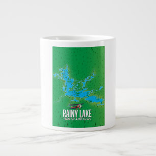 Taza De Café Gigante Mapa del lago Rainy en Norteamérica