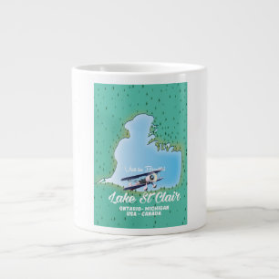 Taza De Café Gigante mapa del lago St Clair USA Canadá