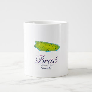 Taza De Café Gigante Mapa del mar Adriático de Brač, Croacia