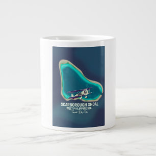 Taza De Café Gigante Mapa del Mar de Filipinas Occidental del Arrecife 