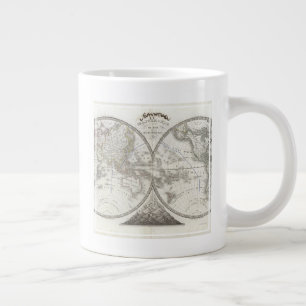 Taza De Café Gigante Mapa del mundo en 2 hemisferios