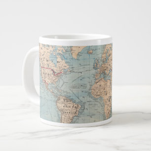 Taza De Café Gigante Mapa del mundo sobre la proyección de Mercator