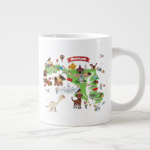 Taza De Café Gigante Mapa del Personalizado de Maryland