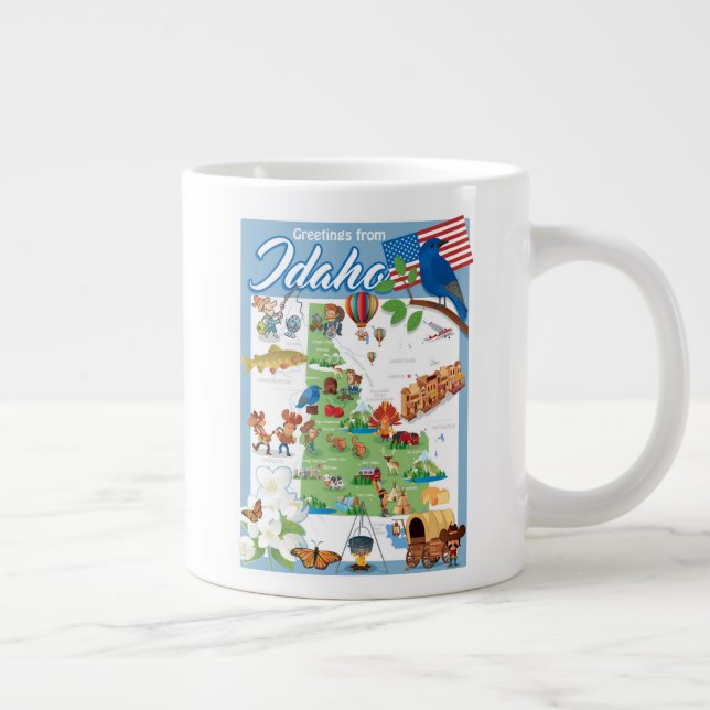 Taza De Café Gigante Mapa del Personalizado Idaho (Derecha)